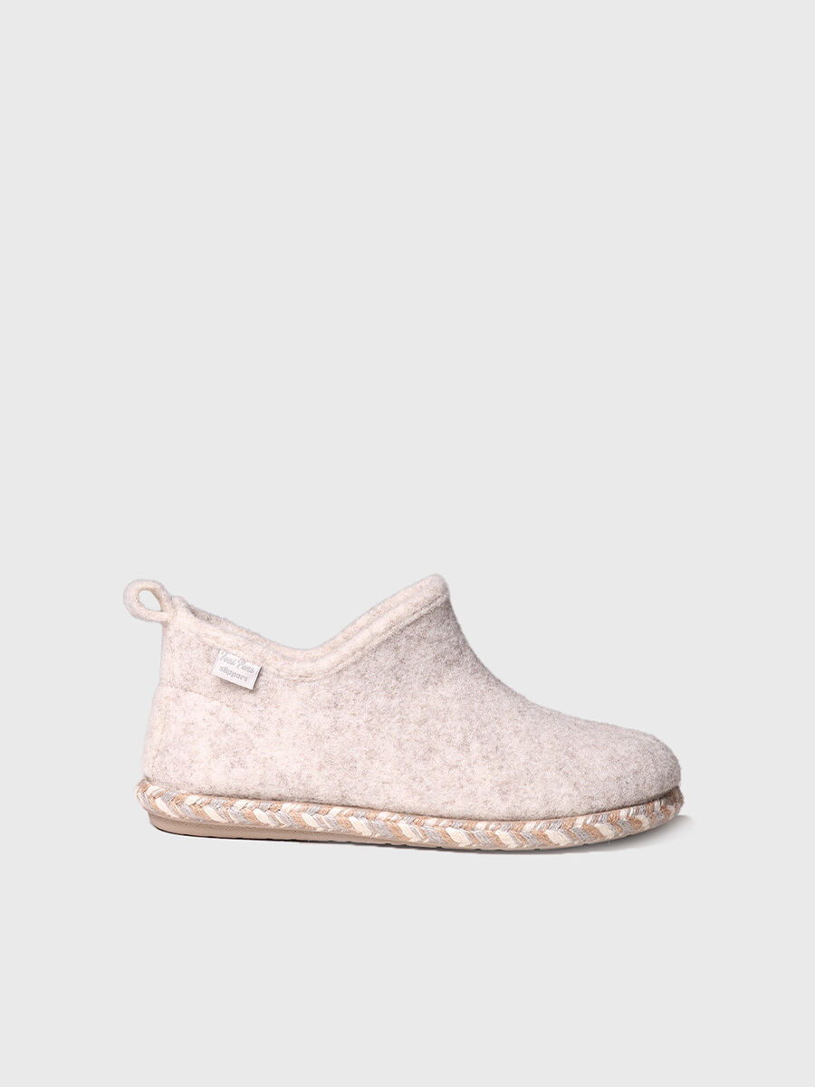 Slipper abotinada para mujer en fieltro | DUNA-FP