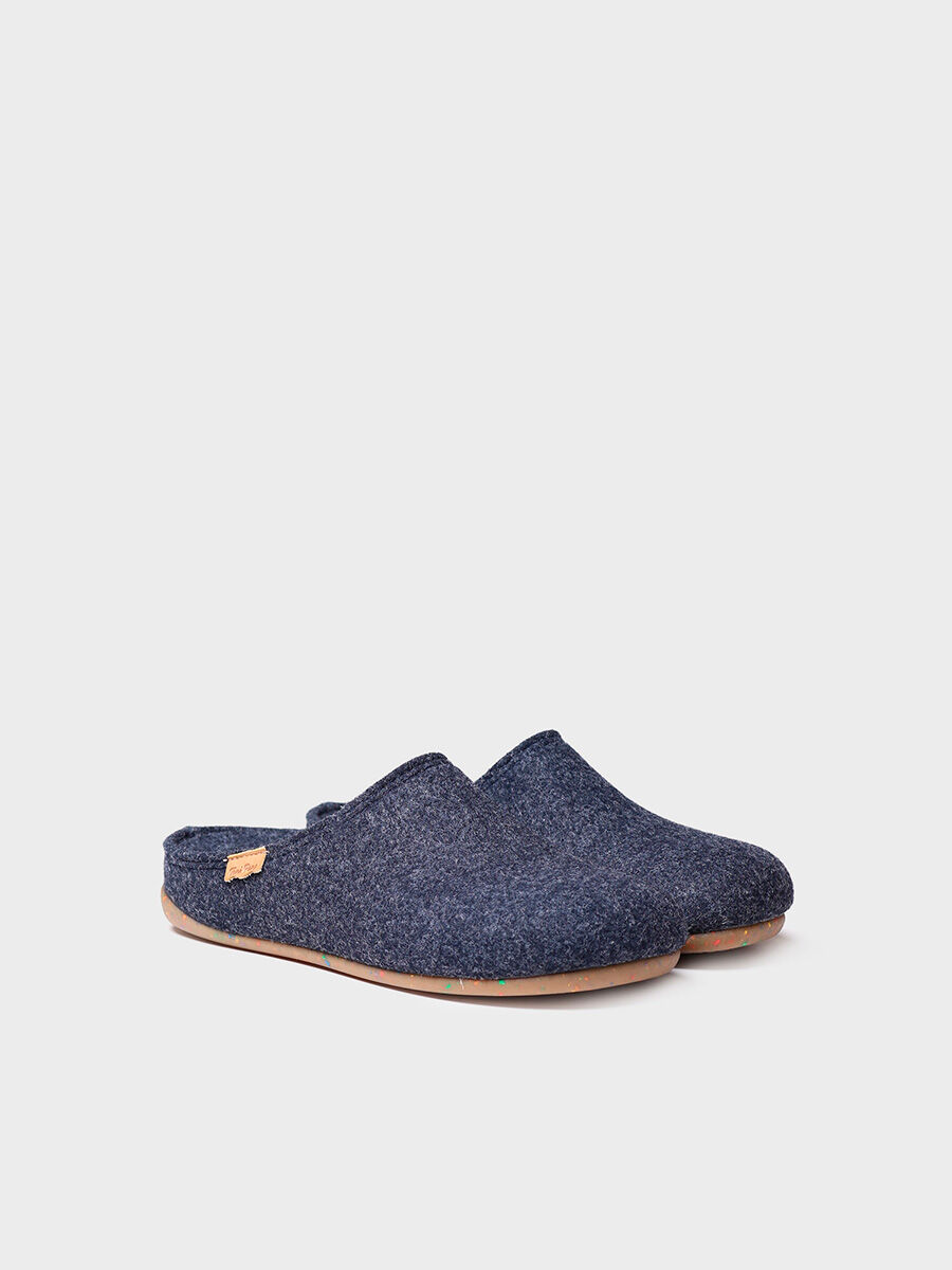 Zapatilla tipo zueco para mujer en fieltro reciclado | MONA-FR