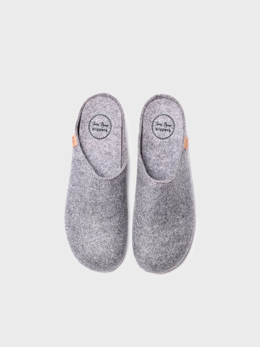 Zapatilla de casa tipo zueco para hombre en fieltro reciclado | NEO-FR