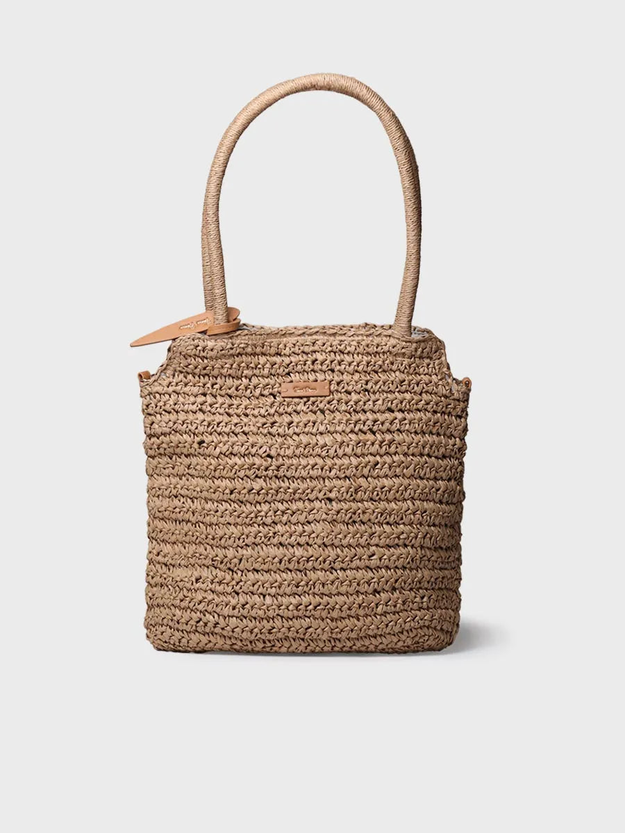 Bolso de rafia de papel con tira removible | DOROTHY
