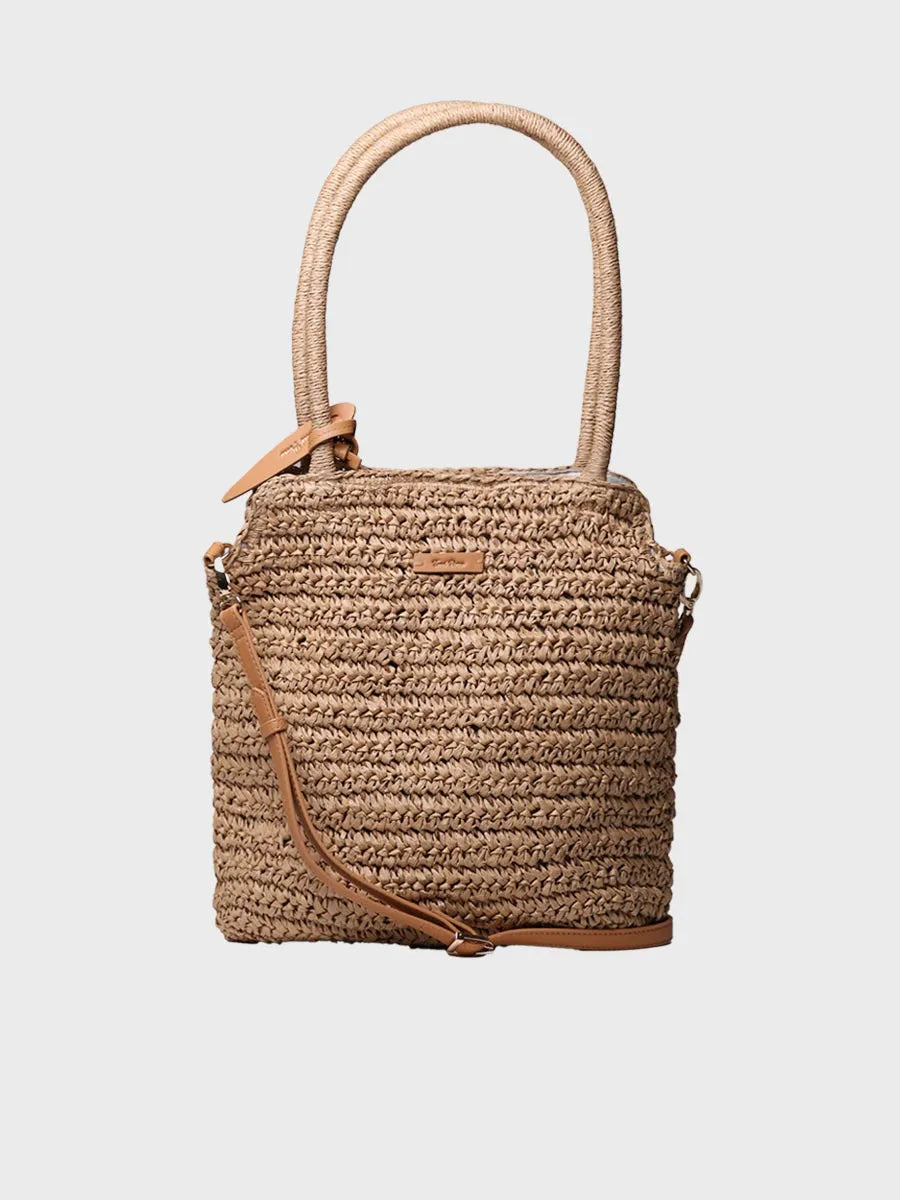 Bolso de rafia de papel con tira removible | DOROTHY