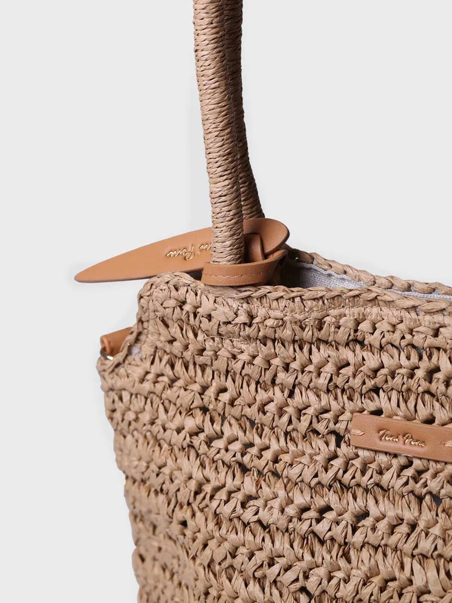 Bolso de rafia de papel con tira removible | DOROTHY