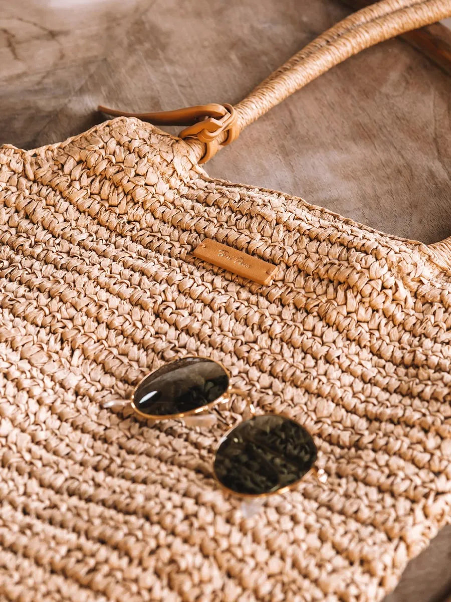 Bolso de rafia de papel con tira removible | DOROTHY