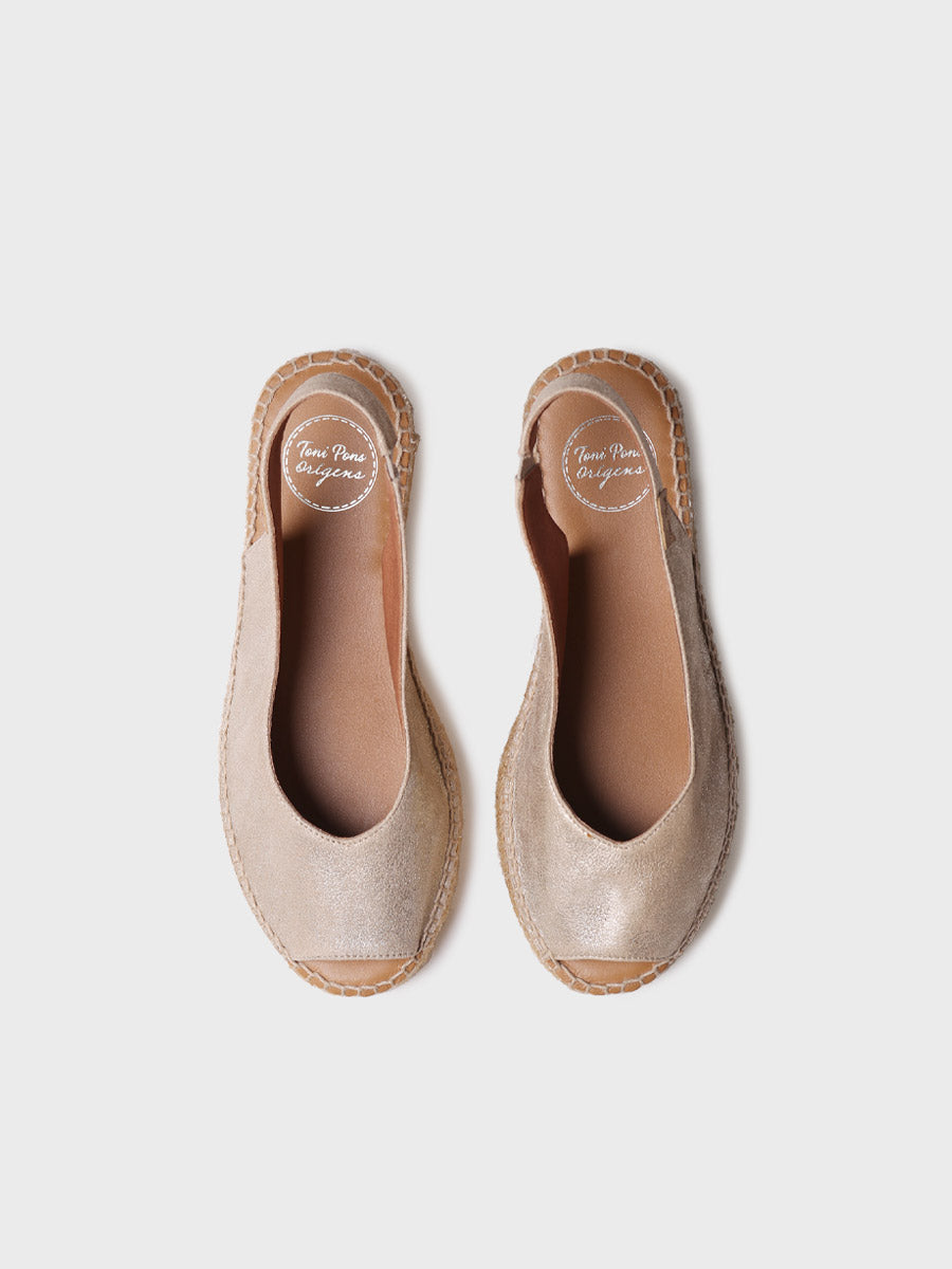 Alpargata peep toe de mujer en piel brillante | ERICA-AS