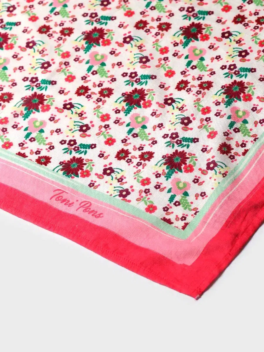 Fular de algodón estampado multicolor | FABIOLA