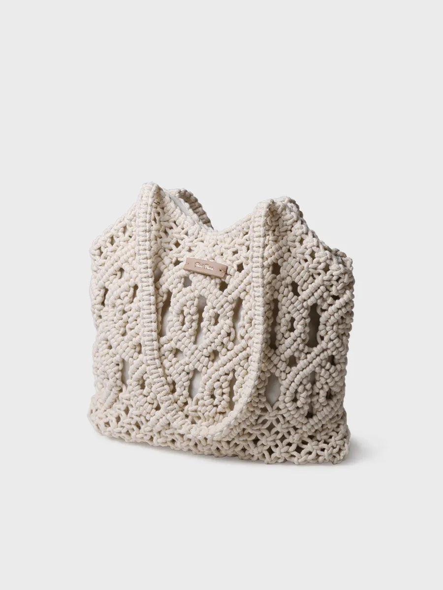 Bolso en macramé con bolsillo | MARISSA
