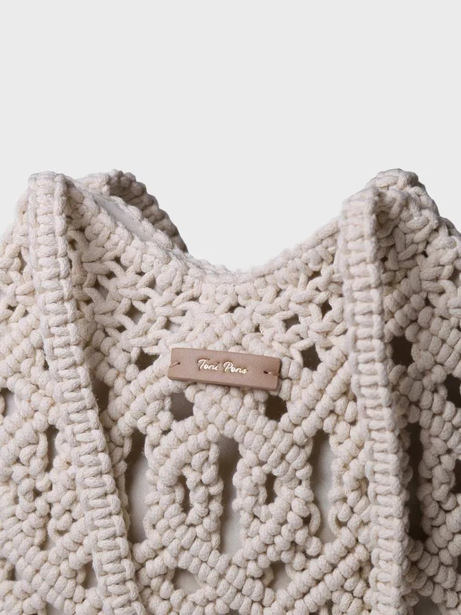 Bolso en macramé con bolsillo | MARISSA