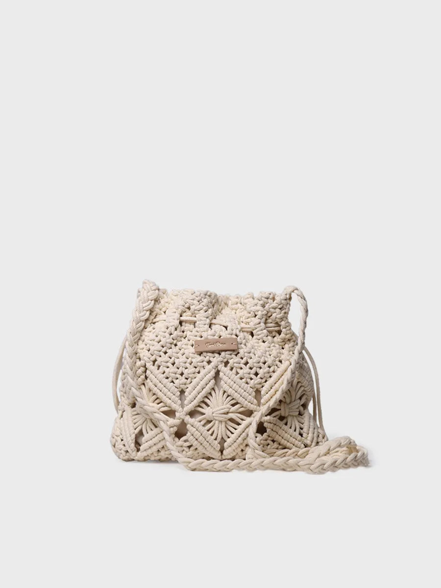 Bolso tipo bombonera en macramé | MIREIA