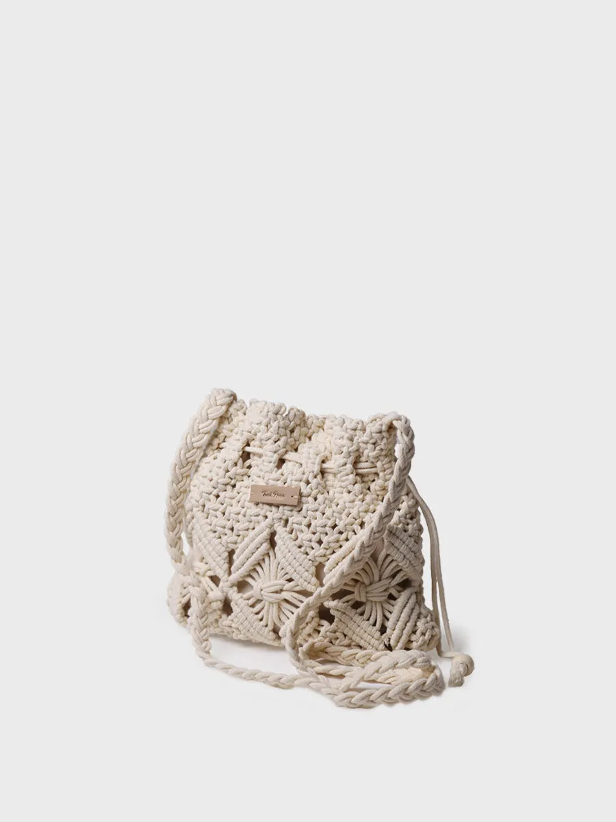 Bolso tipo bombonera en macramé | MIREIA