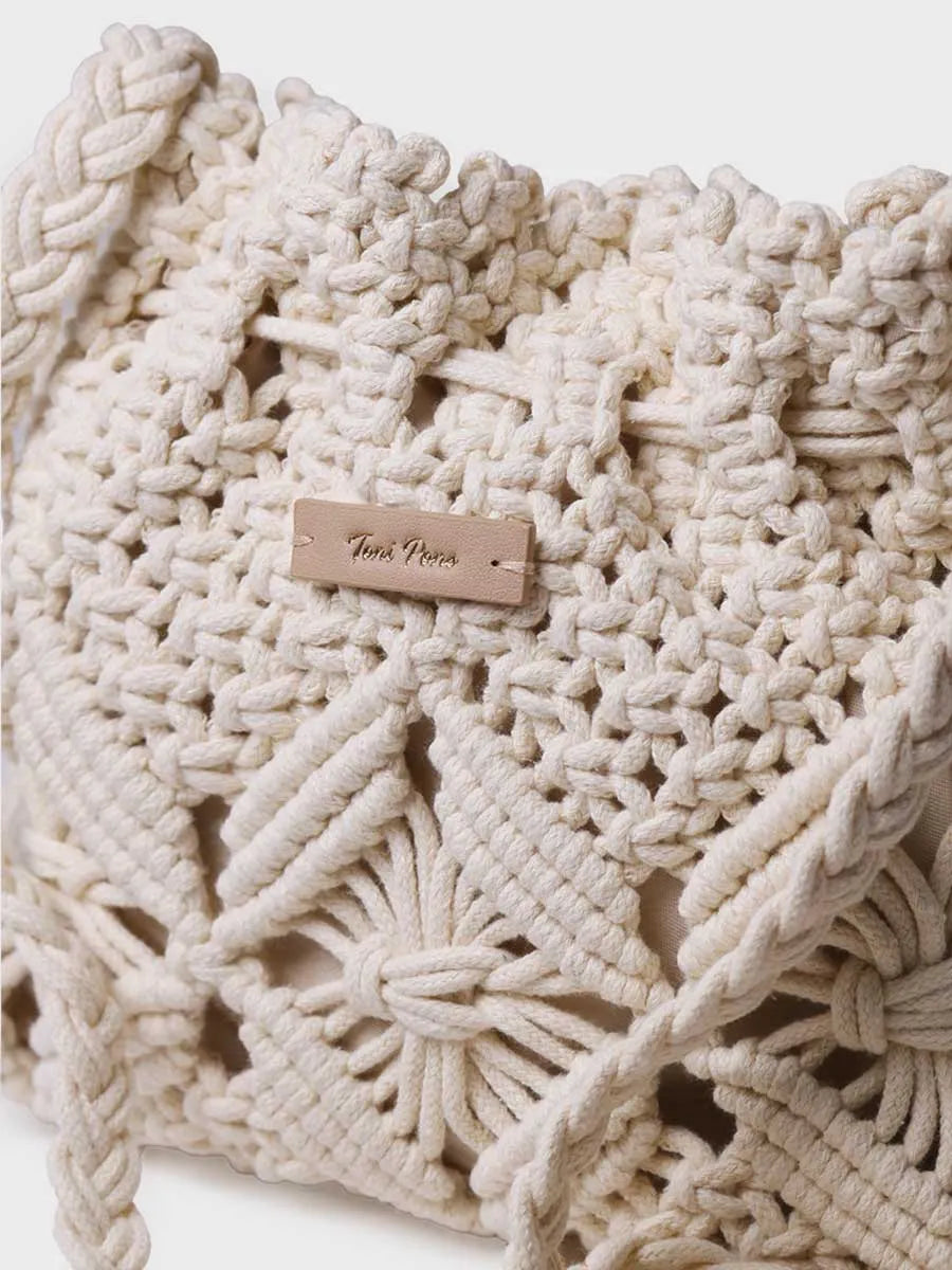 Bolso tipo bombonera en macramé | MIREIA