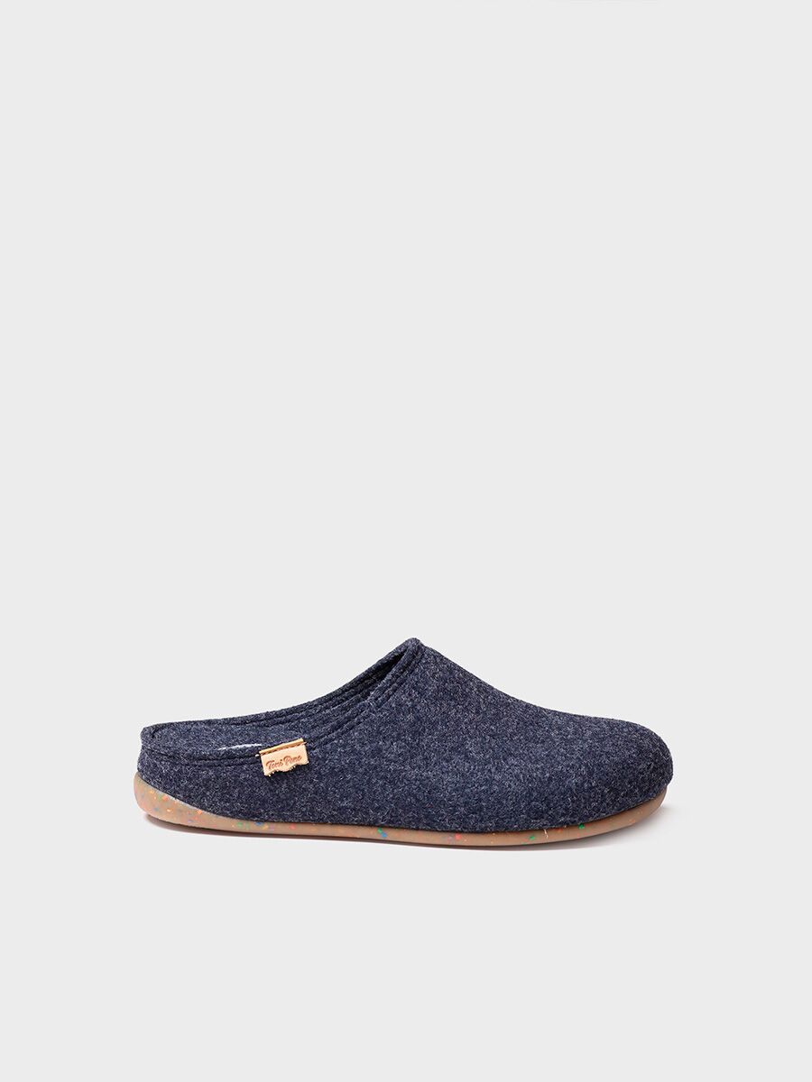 Zapatilla tipo zueco para mujer en fieltro reciclado | MONA-FR