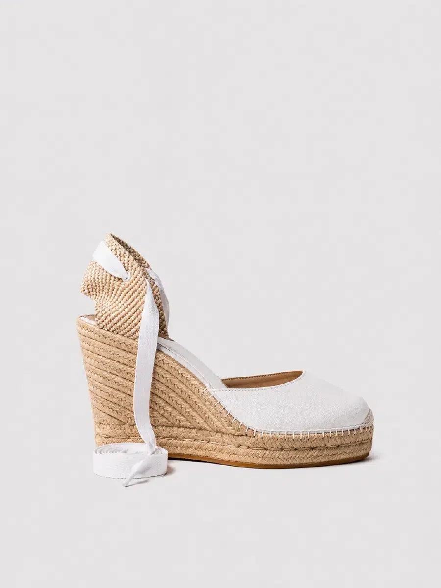 Zapatilla de cuña en lino | PALAMOS