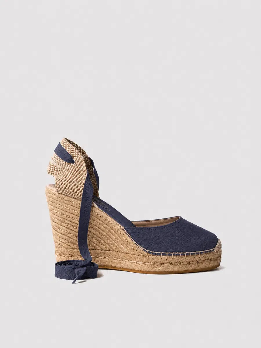 Zapatilla de cuña en lino | PALAMOS