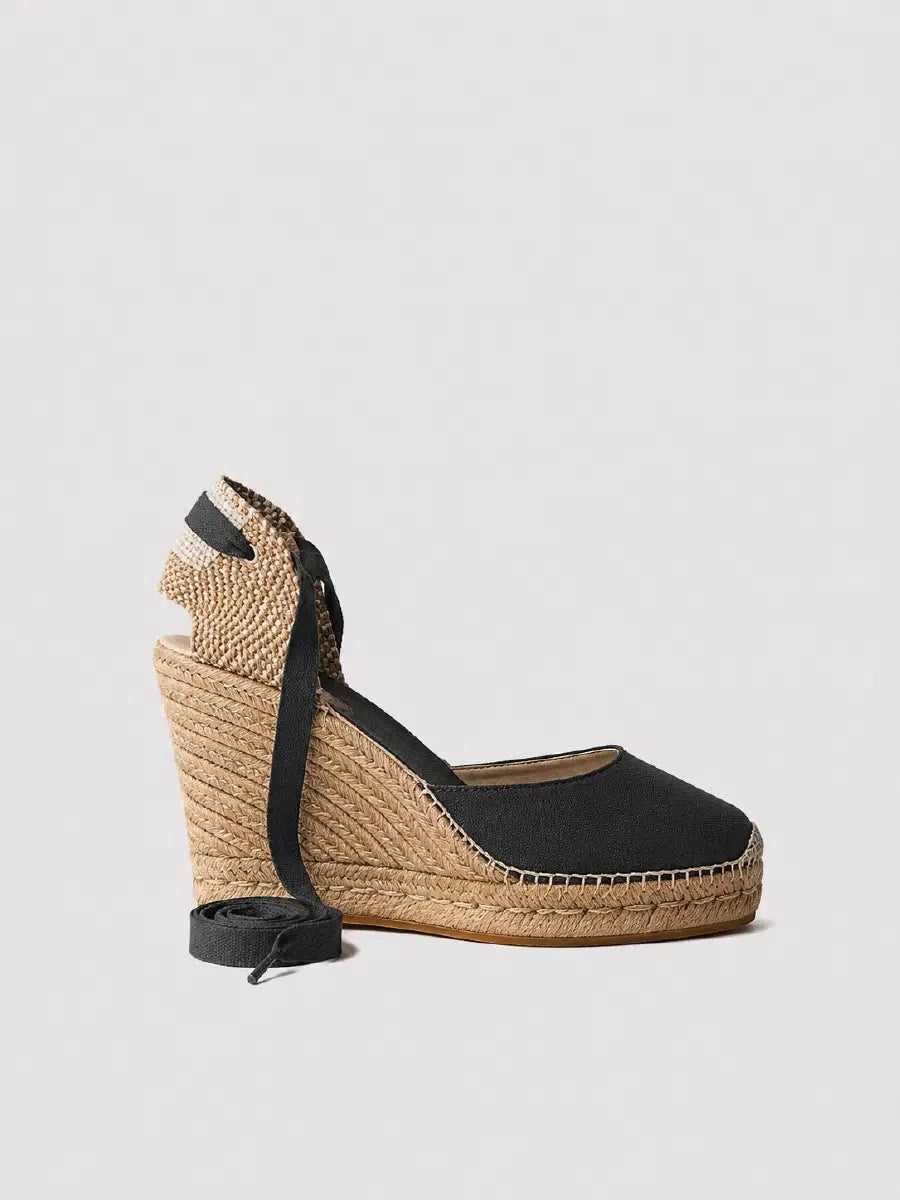 Zapatilla de cuña en lino | PALAMOS