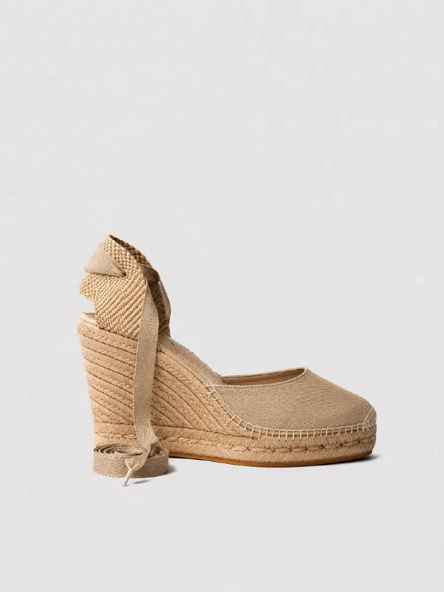 Zapatilla de cuña en lino | PALAMOS