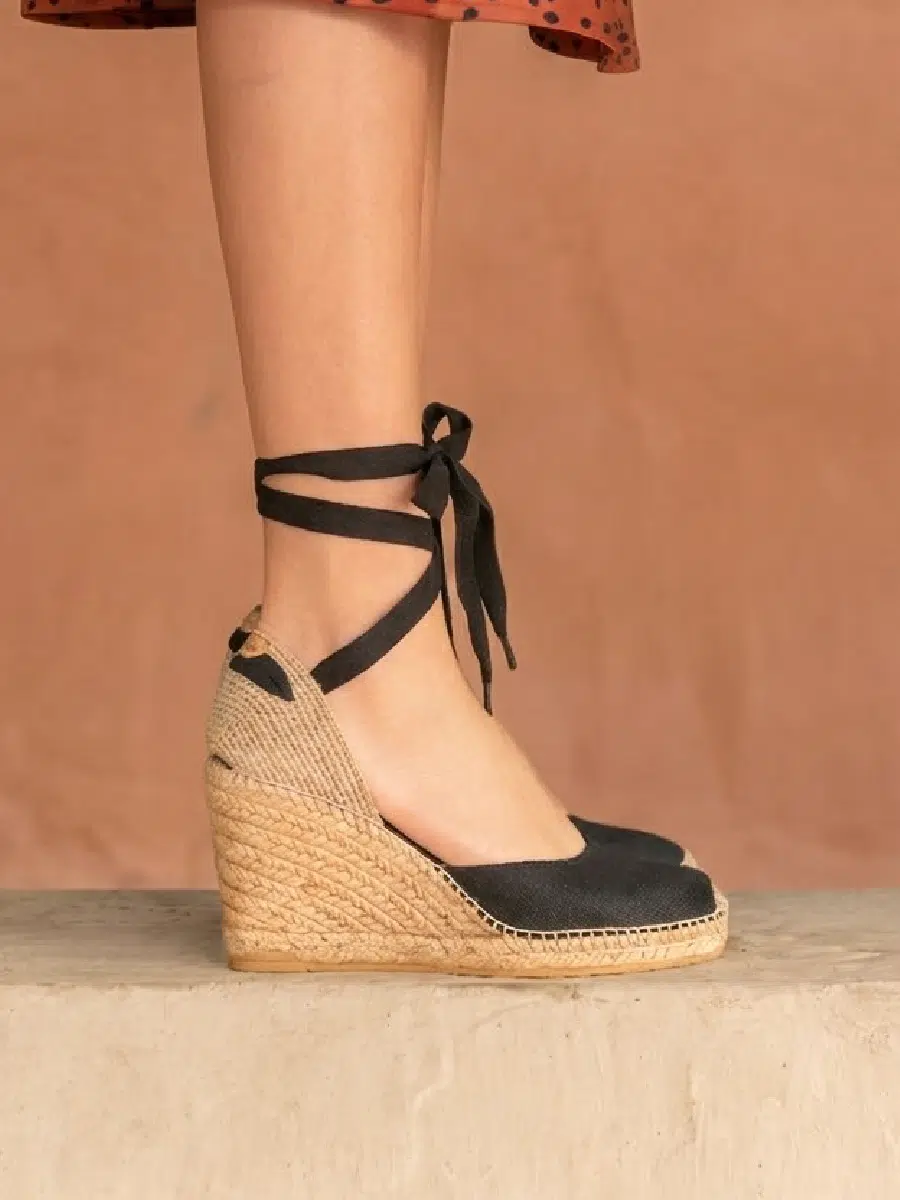 Zapatilla de cuña en lino | PALAMOS - Imagen 1