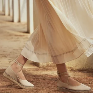 Alpargata tipo bailarina de piel para mujer | DAMETA - Thumbnail Image 1