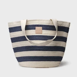 Bolso grande de mujer en rafia con rayas marineras | DESI - Thumbnail Image 1
