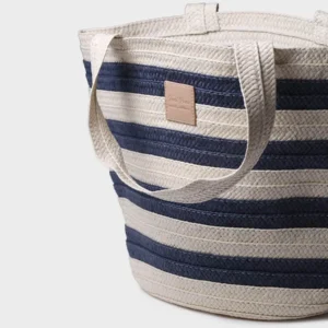 Bolso grande de mujer en rafia con rayas marineras | DESI - Thumbnail Image 2