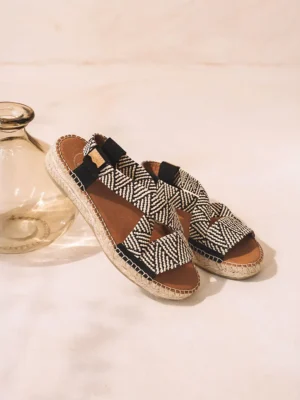 Alpargata abierta de mujer con elásticos multicolor | ELIANA