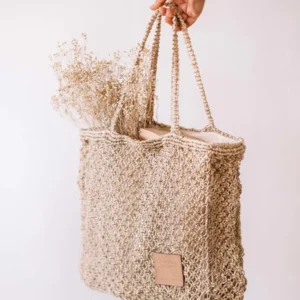 Bolso shopper de mujer en trenza de yute | GANGES - Thumbnail Image 1