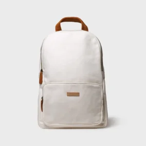 Mochila de lona de algodón con tiras en ante vegano | GLORIA - Thumbnail Image 1