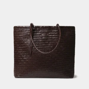 Bolso shopper en cuero trenzado con bolsillo interior | SIMONA - Thumbnail Image 1